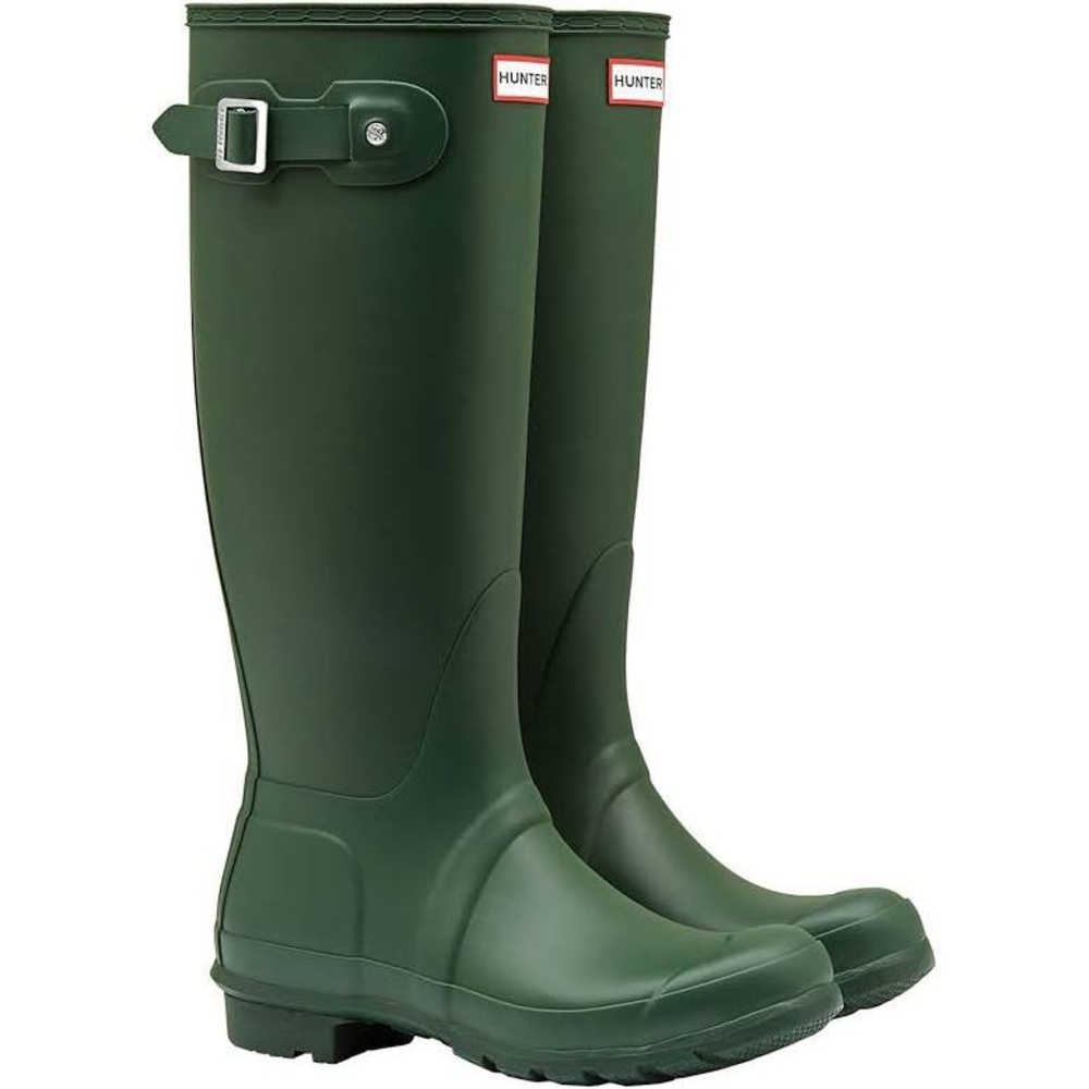 Green matte hunter boots